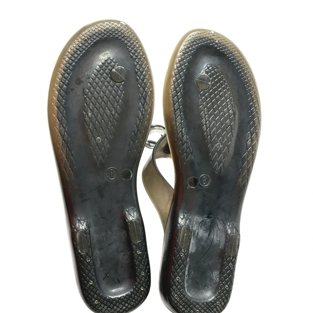 BCBGGeneration BG Magnolia Jelly‎ Flip Flops 8 3D Floral Accent